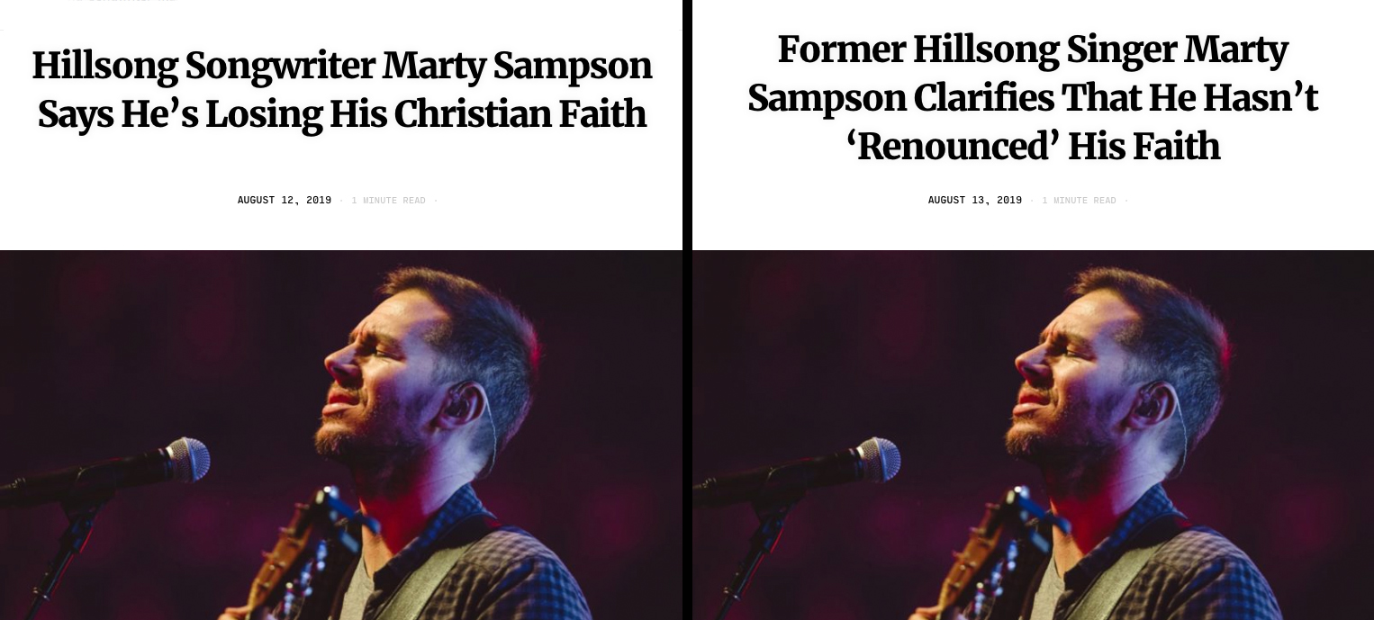 Marty Sampson Headlines in Relevant